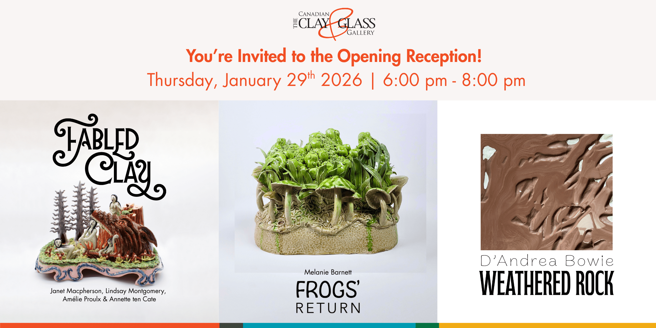 Winter Exhibitions Opening Reception at the Canadian Clay & Glass Gallery