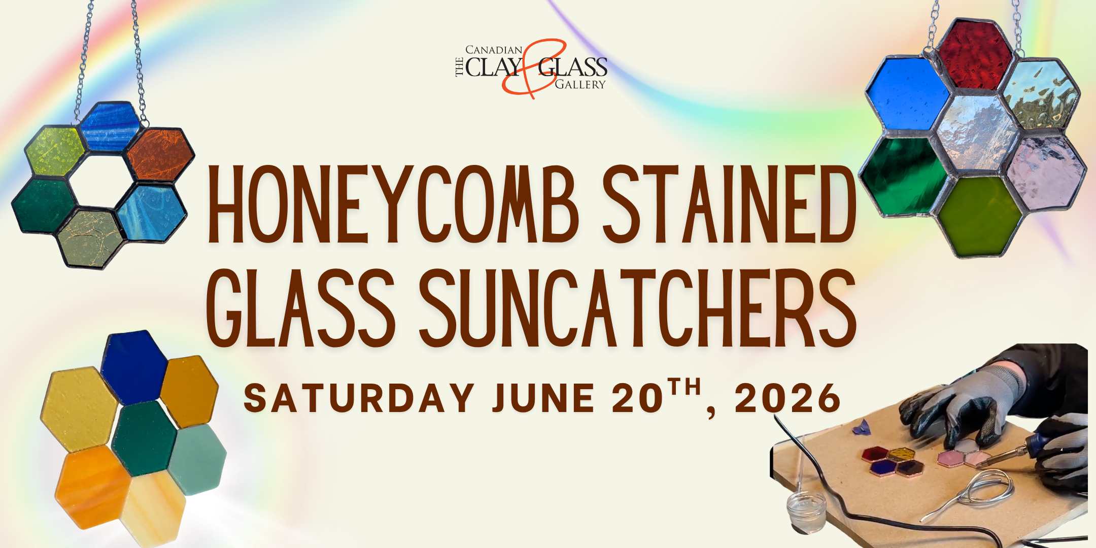 Stained Glass Honeycomb Suncatchers